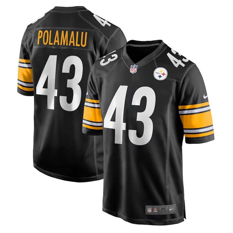 Men Pittsburgh Steelers 43 Polamalu Black Nike Vapor Untouchable Limited 2020 NFL Nike Jerseys style 2